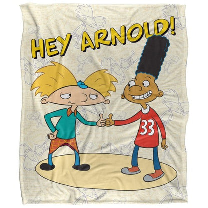 Front - Hey Arnold! Silky Arnold & Gerald Supersoft Blanket