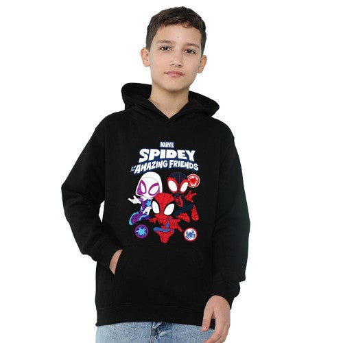 Front - Spidey And His Amazing Friends Childrens/Kids Group Heather Pull Over Hoodie