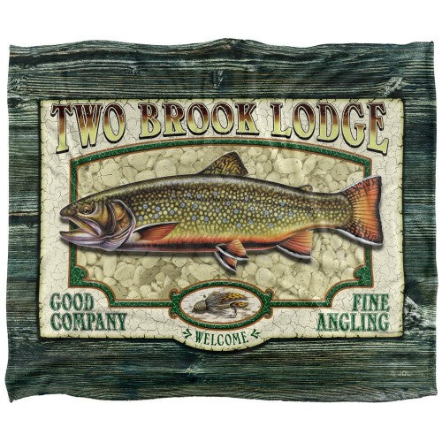 Front - JQ Licensing Two Brook Lodge Silky Sign Supersoft Blanket