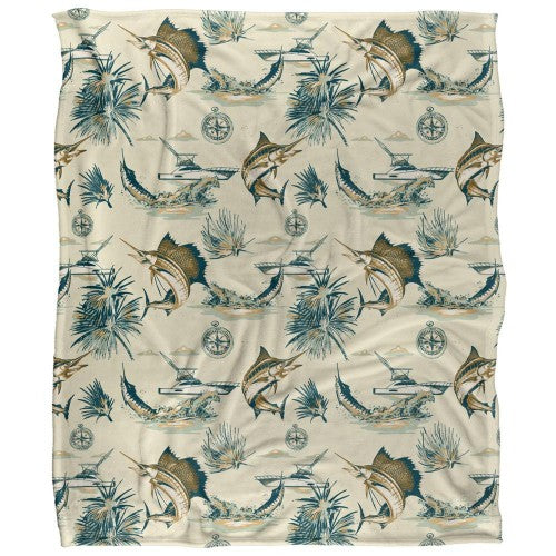 Front - JQ Licensing Jl-Jp-Jq 2 Silky Tiki Flower Fishing Supersoft Blanket