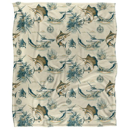 Front - JQ Licensing Jl-Jp-Jq 2 Silky Tiki Flower Fishing Supersoft Blanket