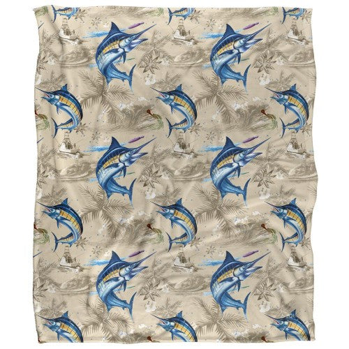 Front - JQ Licensing Jl-Jp-Jq Silky Tiki Flower Fishing Supersoft Blanket