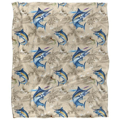 Front - JQ Licensing Jl-Jp-Jq Silky Tiki Flower Fishing Supersoft Blanket
