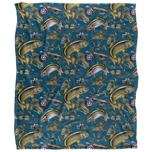 Front - JQ Licensing Jl-Jp-Jq 2 Silky Trout Fishing Supersoft Blanket