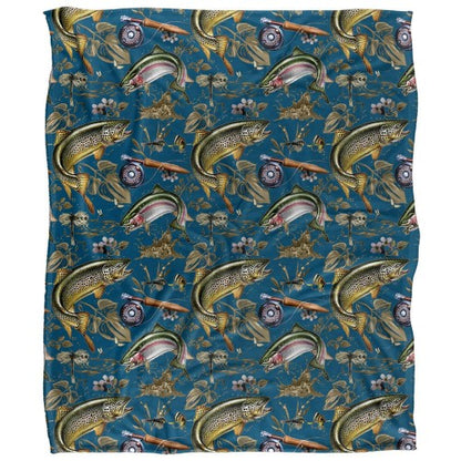 Front - JQ Licensing Jl-Jp-Jq 2 Silky Trout Fishing Supersoft Blanket