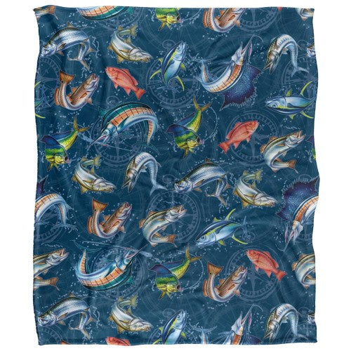 Front - JQ Licensing Jl-Jp-Jq Silky Compass Fishing Supersoft Blanket