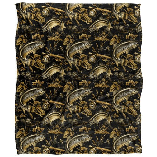 Front - JQ Licensing Jl-Jp-Jq Silky Patterned Fishing Supersoft Blanket