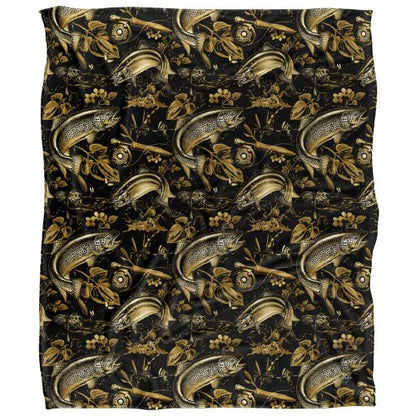 Front - JQ Licensing Jl-Jp-Jq Silky Patterned Fishing Supersoft Blanket