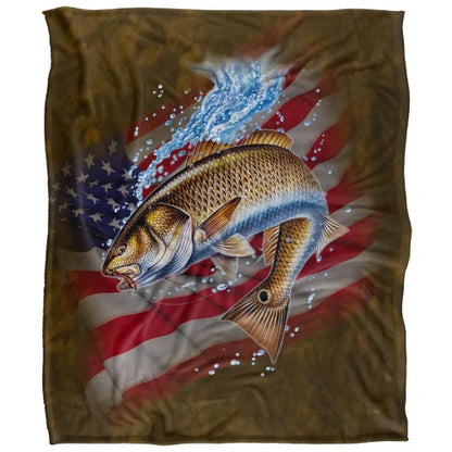 Front - JQ Licensing Silky Redfish Fishing Supersoft Blanket