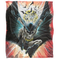 Front - Batman Silky Leaping Soft Touch Blanket