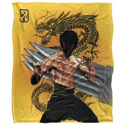 Front - Enter The Dragon Silky Dragon Claw Bruce Lee Soft Touch Blanket