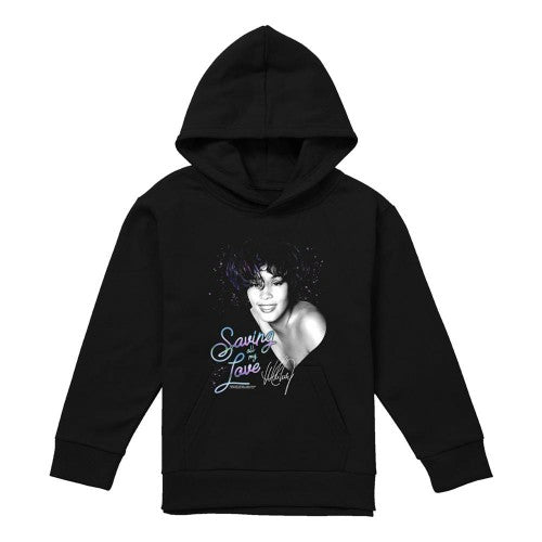 Front - Whitney Houston Childrens/Kids Saving All My Love Pull Over Hoodie