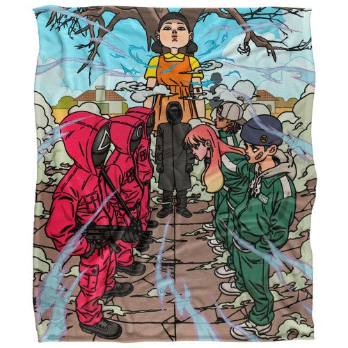 Front - Squid Game 3 Stand-Off Silky Anime Supersoft Blanket