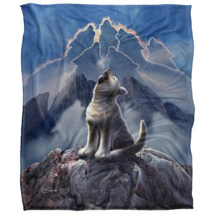 Front - JQ Licensing Jlo Silky Howling Wolf Supersoft Blanket
