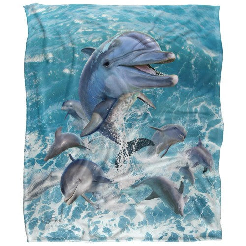 Front - JQ Licensing Jlo Silky Dolphin Jumpers Supersoft Blanket