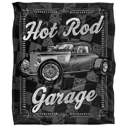 Front - JQ Licensing James Piazza Garage Silky Hot Rod Supersoft Blanket