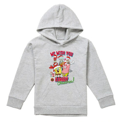 Front - SpongeBob SquarePants Childrens/Kids Crabby Christmas Heather Hoodie
