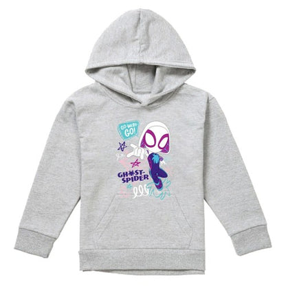 Front - Spidey And His Amazing Friends Childrens/Kids Go Webs Go Ghost-Spider Heather Pull Over Hoodie