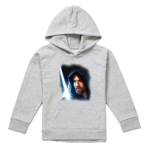 Front - Star Wars: Obi-Wan Kenobi Childrens/Kids Poster Heather Hoodie