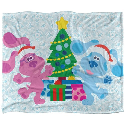 Front - Blue´s Clues Silky Magenta Christmas Supersoft Blanket