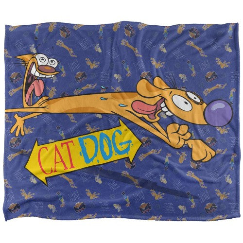 Front - CatDog Silky Running Supersoft Blanket