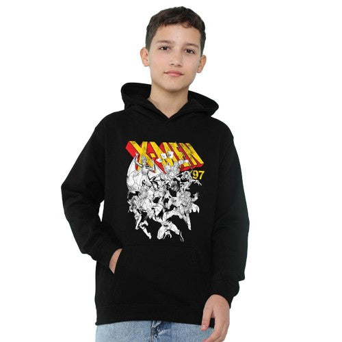 Front - X-Men Childrens/Kids Retro Team Pull Over Hoodie