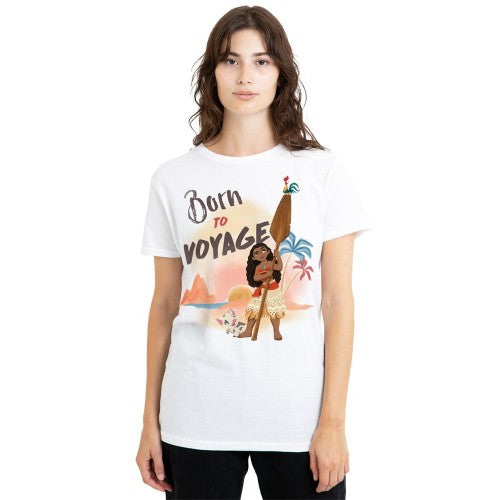 Front - Moana Womens/Ladies Born To Voyage T-Shirt