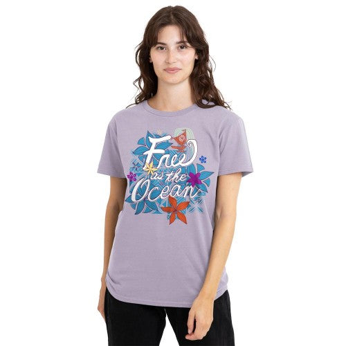 Front - Moana Womens/Ladies Free As The Ocean T-Shirt