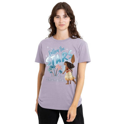 Front - Moana Womens/Ladies Follow The Stars T-Shirt