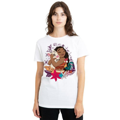 Front - Moana Womens/Ladies Pua & Hei Hei T-Shirt