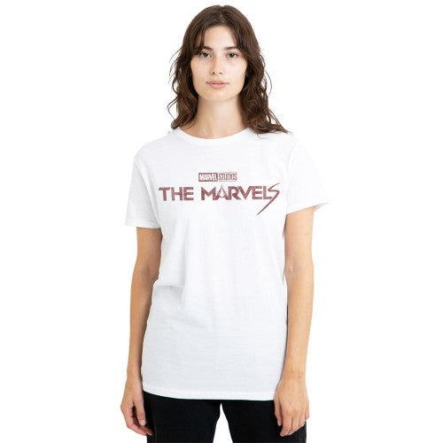Front - The Marvels Womens/Ladies Distressed Logo T-Shirt