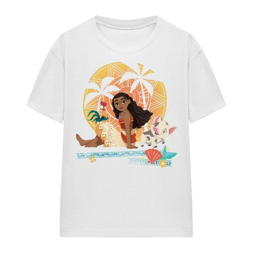 Front - Moana Womens/Ladies Sitting Sunset T-Shirt