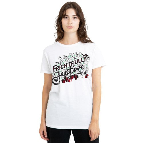 Front - The Nightmare Before Christmas Womens/Ladies Frightfully Festive Holiday T-Shirt
