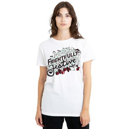 Front - The Nightmare Before Christmas Womens/Ladies Frightfully Festive Holiday T-Shirt