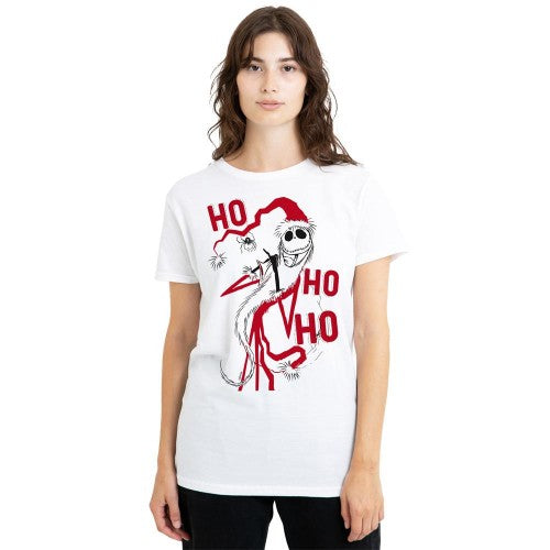 Front - The Nightmare Before Christmas Womens/Ladies Jack Santa T-Shirt