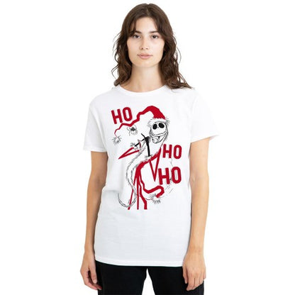 Front - The Nightmare Before Christmas Womens/Ladies Jack Santa T-Shirt