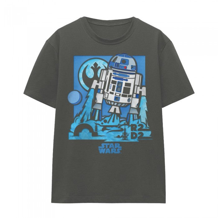 Front - Star Wars Womens/Ladies Papercut R2-D2 T-Shirt