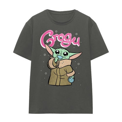 Front - Star Wars The Mandalorian Womens/Ladies Grogu Bubble T-Shirt