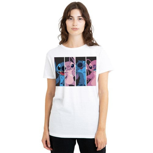 Front - Lilo & Stitch Womens/Ladies Stitch & Angel Character Boxes T-Shirt