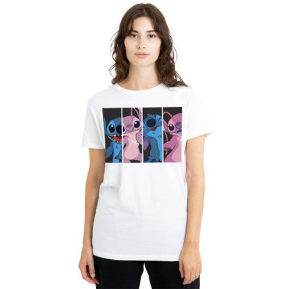 Front - Lilo & Stitch Womens/Ladies Stitch & Angel Character Boxes T-Shirt