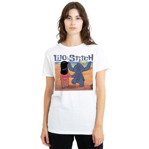 Front - Lilo & Stitch Womens/Ladies Into The Sunset T-Shirt