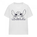 Front - Lilo & Stitch Womens/Ladies Relaxed Sketch T-Shirt