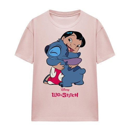 Front - Lilo & Stitch Womens/Ladies Hug 90s T-Shirt