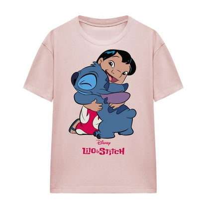 Front - Lilo & Stitch Womens/Ladies Hug 90s T-Shirt