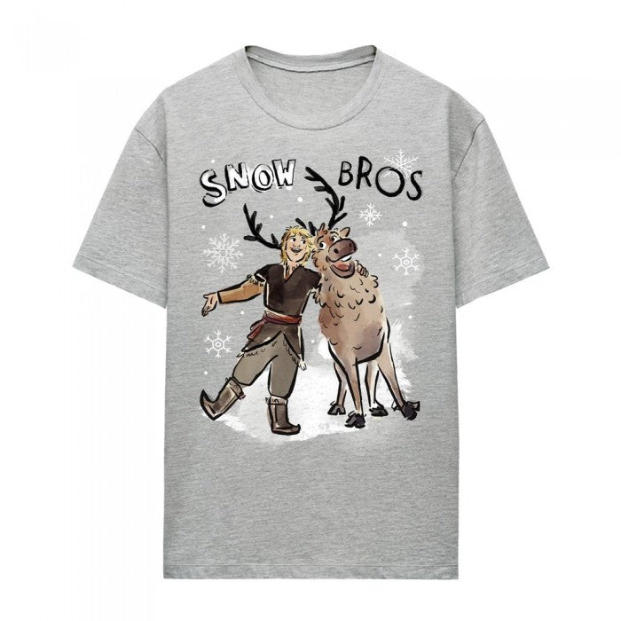 Front - Frozen Womens/Ladies Snow Bros Sven & Kristoff Heather T-Shirt