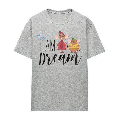Front - Cinderella Womens/Ladies Team Dream Jaq And Gus Heather T-Shirt