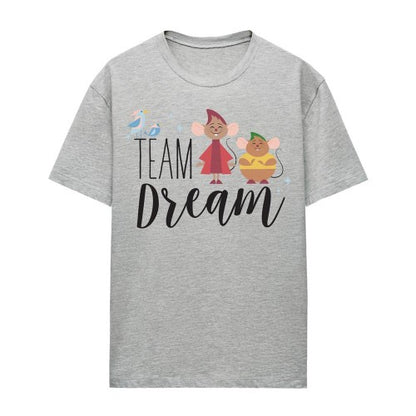 Front - Cinderella Womens/Ladies Team Dream Jaq And Gus Heather T-Shirt