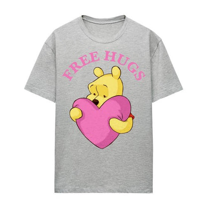 Front - Winnie the Pooh Mens Free Hugs Valentine`s Day T-Shirt