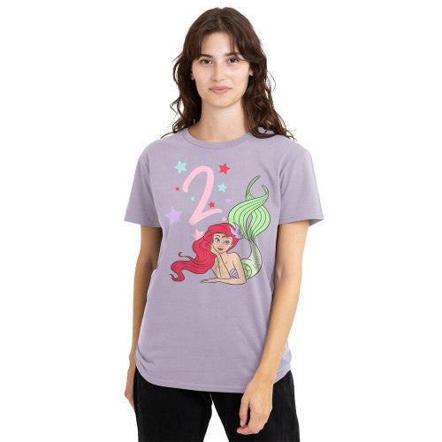 Front - The Little Mermaid Womens/Ladies Ariel 2nd Birthday T-Shirt