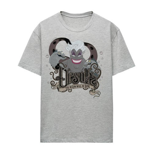 Front - The Little Mermaid Womens/Ladies The Ocean Will Be Mine Ursula Heather T-Shirt